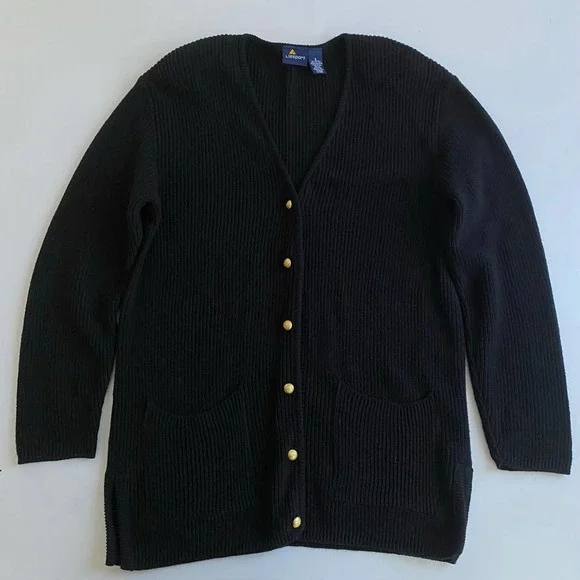 Black Knit Cardigan Long Sweater - Picture 3 of 8